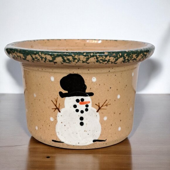 Three Rivers Pottery Snowman Family Tree Collection~Linda~1996 Crock Small - Picture 1 of 10